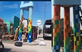 Los Tres Postes tomando forma de la nueva "Ventana al Mundo".