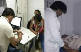 El Alcalde atendiendo a los pacientes.