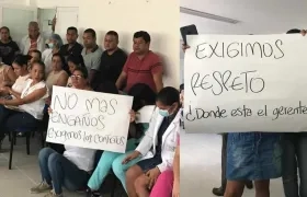 El Gerente (e) José Redondo Redondo y el asesor Armando Gutiérrez Cahuana dejaron plantados a los trabajadores.