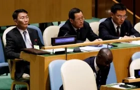 Delegación de Corea del Norte. 