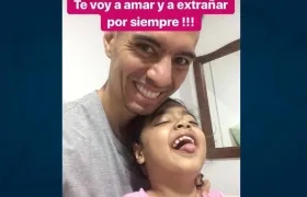 El exdefensor de Junior Andrés Felipe González y su hija Julieta.