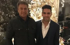 Falcao con su papá.