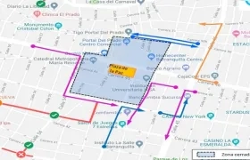 Plano de los cierres viales.