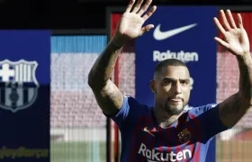 El delantero Kevin-Prince Boateng durante su presentación.