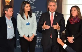 El Presidente Iván Duque explicando los alcances del convenio.
