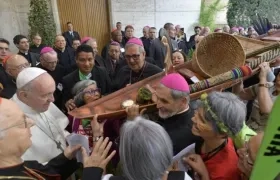 Papa Francisco en un evento del Sínodo de obispos.