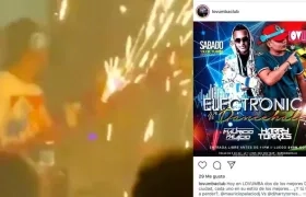 Momento de la bengala y la invitación de la discoteca.