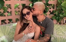 La modelo Natalia Barulich y el cantante Maluma.
