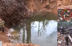 Periodista Guillermo Gómez de Noticias Uno en el lugar del informe en San Vicente del Caguán.