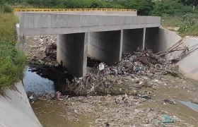 Llantas, muebles y colchones en el Arroyo León