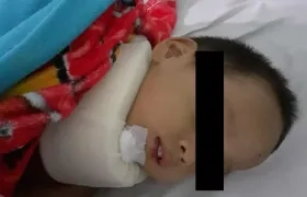 Edward Santiago Díaz, en el lugar de hospitalización.