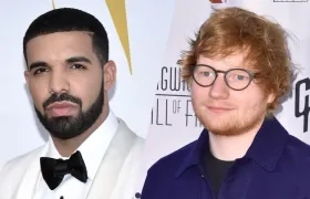 El rapero canadiense Drake y el cantante británico Ed Sheeran.