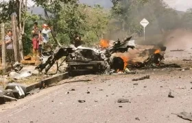 Lugar de la explosión en Cubará, Boyacá.
