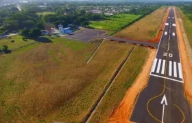 Panorámica del renovado aeropuerto de Mompox.
