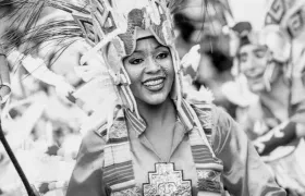 Lucy Villarreal, en una de sus presentaciones en Carnaval.