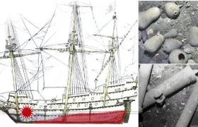 El Galeón y parte de sus tesoros.