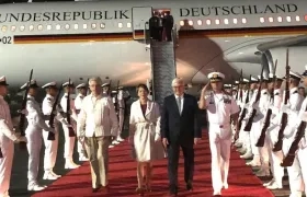 El Presidente de Alemania a su llegada a Cartagena.