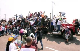 Imagen del Puente Simón Bolívar este sábado.