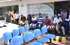 Reciente protesta de afiliados de Comfacor en Barranquilla.