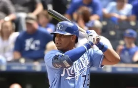 El receptor cartagenero Meibrys Viloria, de los Reales de Kansas City,