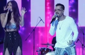 Greeicy Rendón y Mike Bahía, cantantes colombianos. 