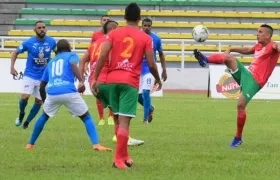 Acción del partido entre el Barranquilla y el Orsomarso. 