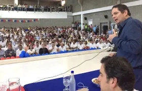 El exvicepresidente de la República, Germán Vargas Lleras, presidiendo el encuentro en Valledupar.