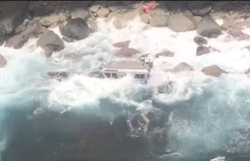 Así quedó la embarcación después del accidente.