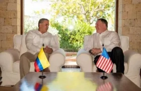 Iván Duque y Mike Pompeo en un encuentro ocurrido a comienzos de año.