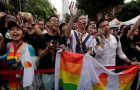 Imagen de la manifestación en Taiwán.