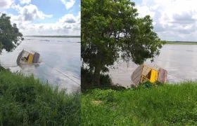 Estado en que quedó la barcaza.