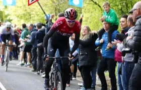 Chris Froome en una competencia del Dauphiné 2019