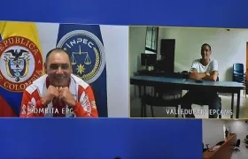 Imágenes de Nilson Mier y Cristian Camilo Bellón en audiencias.