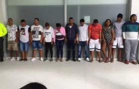 Los 11 capturados por la Dijin de la Policía mediante diligencias de allanamientos.