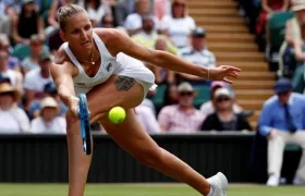 Karolina Pliskova en acción de partido. 