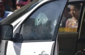 Camioneta en la que se desplazaba Haled Saghair.