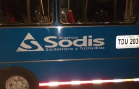 Bus que arrolló a Rubén Enrique Gutiérrez Moreno.