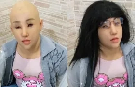 Clauvino da Silva, conocido como 'Baixinho' (bajito), disfrazado.