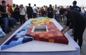 Pudín con imagen del monumento.