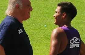 Alfio Basile y Teófilo Gutiérrez, en la época de Racing Club.