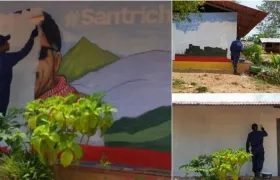De blanco pintaron la pared donde había un mural de 'Jesús Santrich' en Tierra Grata, Cesar.