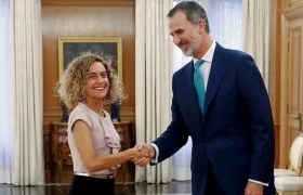 El rey Felipe VI recibe este jueves a la presidenta del Congreso, Meritxell Batet, en el Palacio de la Zarzuela.
