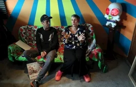 Integrantes de la banda de rock Aterciopelados.