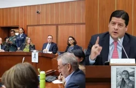 El senador Mauricio Gómez Amín en el debate en el Senado.