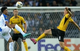 Luis Díaz en acción del partido. 