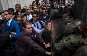 No dejaron entrar a Juan Guaidó.