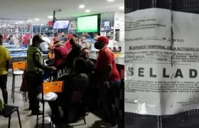 Los agentes sellando el Billar Ok