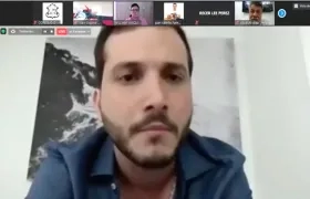 El Concejal Samir Radi Chemás, durante la sesión virtual.
