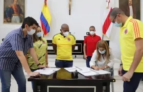 La gobernadora Elsa Noguera en la Asamblea Departamental. 