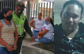 Olga Sandoval Viloria tras ser valorada en Medicina Legal; y a la derecha,Ricardo Rafael Barrios Solano.